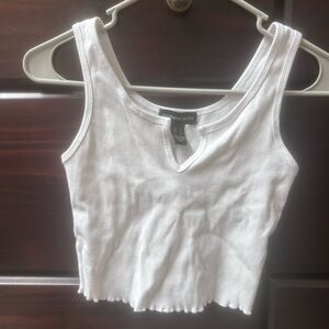 Streetwear Society White Ribbed Crop Tank Top
